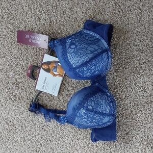 Adore Me blue lace bra the Vivian Push Up Bra
